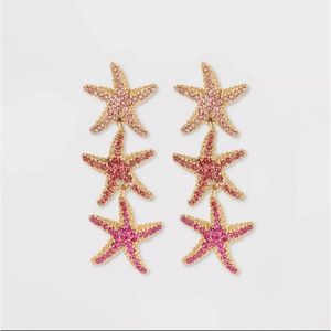 SUGARFIX by BaubleBar 'Shoot For The Stars' Drop Earrings - Coral Pink